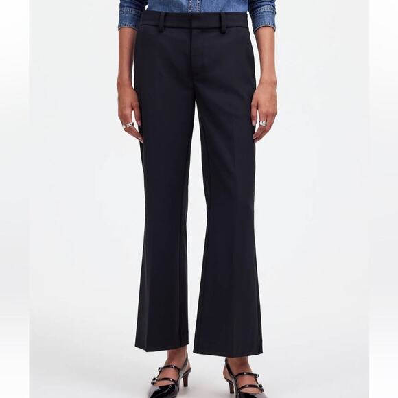 Madewell Kick Out Crop Pants In Wool Blend Twill - Picture 2 of 7